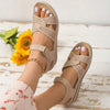 Women's New Fashion Wedge Heel Sandals, Comfortable Thick Sole Sandals, Mom Shoes, Casual Open Toe Sandals